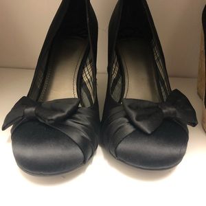 Satin Bow Heels